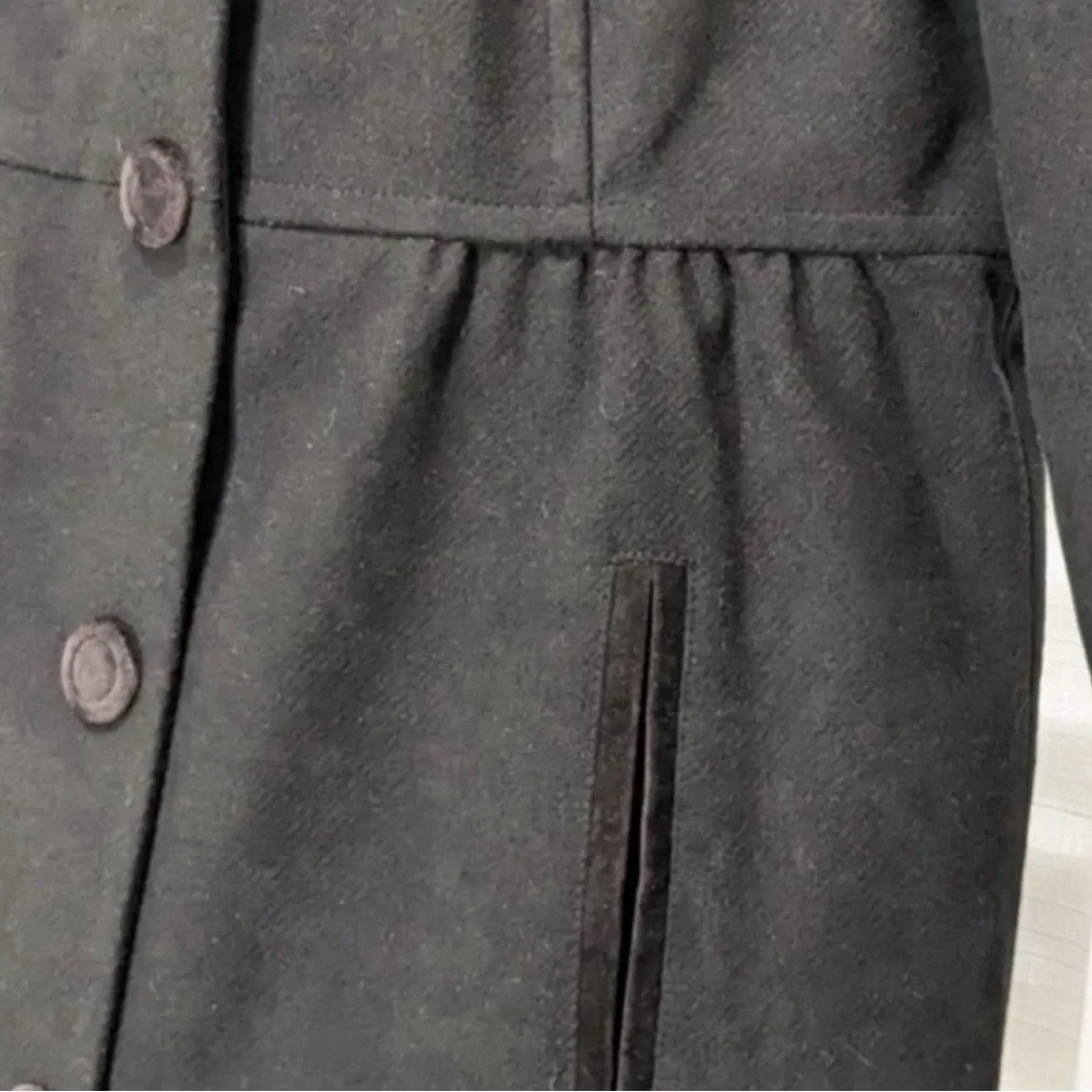 Tommy Hilfiger Black Wool Peacoat Large
